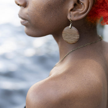 Waves Earrings - Walnut