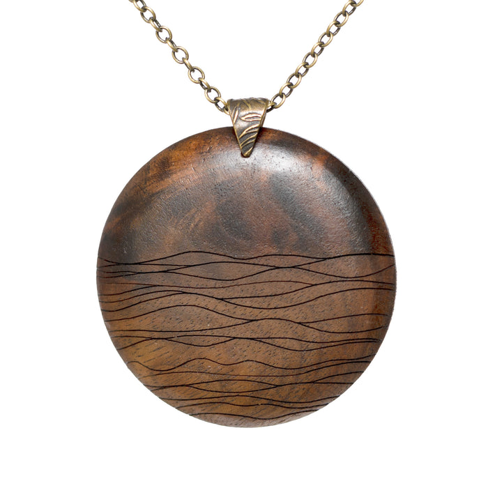 Waves Pendant - Walnut