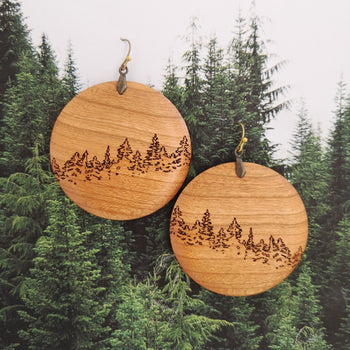 Treeline Earrings - Cherry