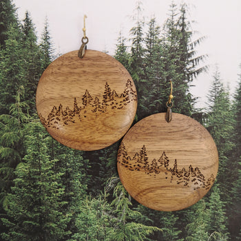 Treeline Earrings - Walnut