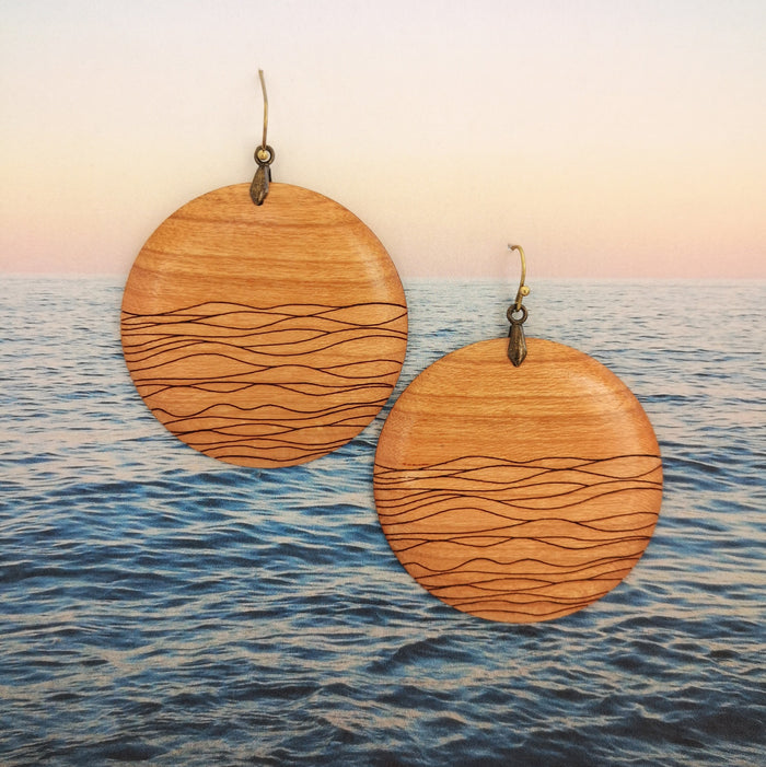 Waves Earrings - Cherry