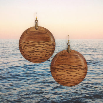 Waves Earrings - Walnut